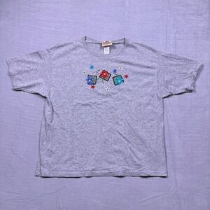 Vintage Top Stitch by‎ Morning Sun XL Embroidered Floral Graphic T-Shirt